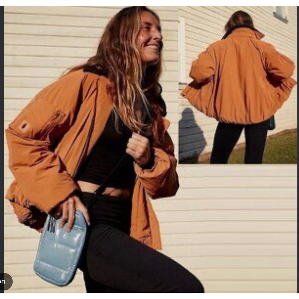 FP Movement Free People Outpost Bomber Jacket Rust Orange XS